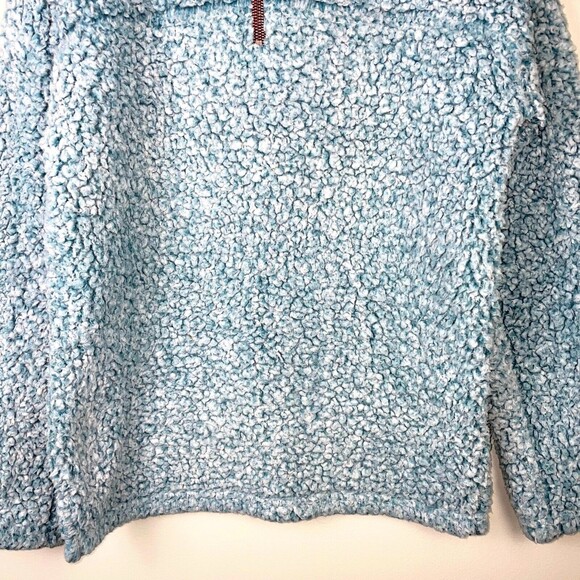 American Outdoor Co True Grit Quarter Zip Blue Sherpa Fleece Pullover Women's XS - Picture 4 of 13